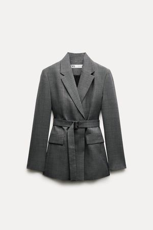 FITTED WOOL BLEND JACKET ZW COLLECTION - Gray | ZARA Canada