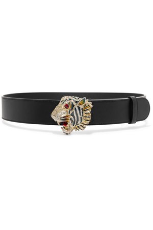 Gucci | Crystal-embellished leather belt | NET-A-PORTER.COM