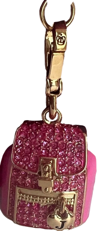 juicy couture pink rhinestone backpack charm