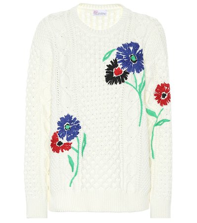 Embroidered cotton sweater