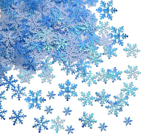 750 pcs Snowflakes Confetti for Christmas Wonderland Winter Frozen Party Blue Color with Iridescent Finish: Amazon.co.uk: Health & Personal Care