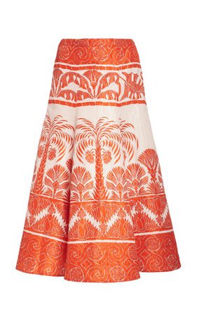 The Palm To Nadube Printed Silk-Blend Skirt By Johanna Ortiz | Moda Operandi (match set)