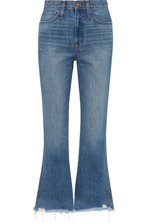 Madewell | Rigid Flare distressed mid-rise flared jeans | NET-A-PORTER.COM