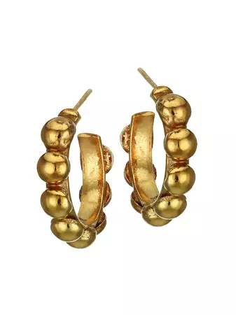 Shop Sylvia Toledano Mini Creole 22K Goldplated Hoop Earrings | Saks Fifth Avenue