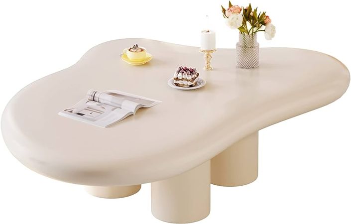 Amazon.com: Guyii Cloud Coffee Table, Cute Coffee Table, White Modern Tea Table, Irregular Indoor End Table for Living Room, Free Shape Coffee Table with 4 Legs : Home & Kitchen