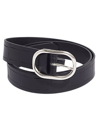 Reiss Blossom Leather Belt, Red Bright at John Lewis & Partners