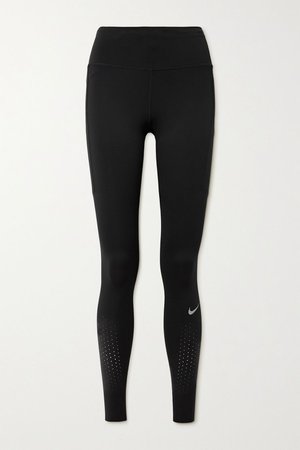 Black Epic Lux perforated Dri-FIT leggings | Nike | NET-A-PORTER