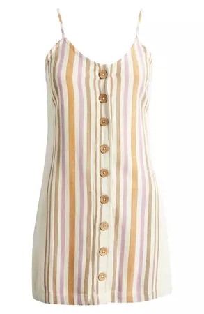 Rip Curl Montego Stripe Button-Up Minidress | Nordstrom