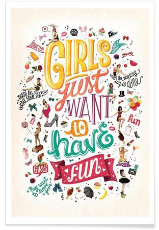 Girls Just Want to Have Fun - Draw Me A Song Project as Poster | JUNIQE
