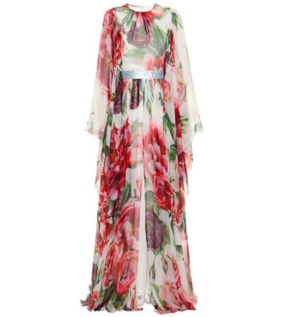 Floral silk maxi dress