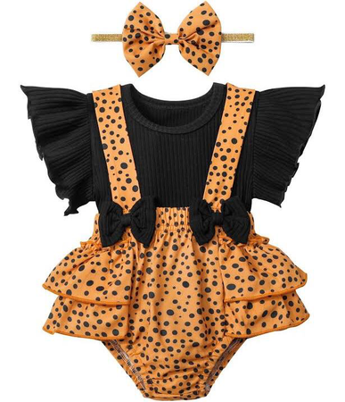 black and orange baby suspender bloomers bows halloween