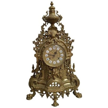 vintage italian brass imperial mantle clock