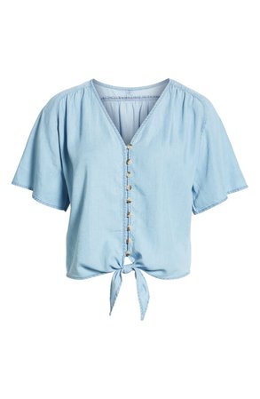Love, Fire Button Front Chambray Top | Nordstrom