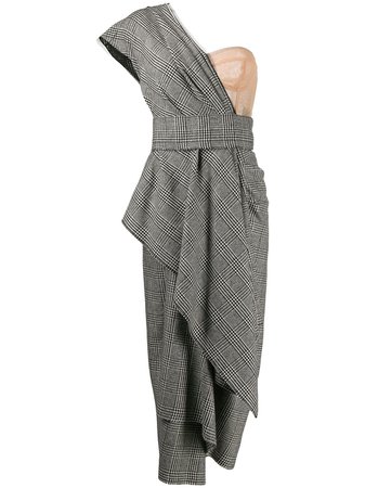 Dolce & Gabbana bustier-panel Houndstooth Draped Dress - Farfetch