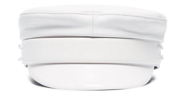 white leather cap