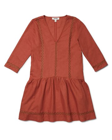 Emilia Linen Dress Rust | RYDER