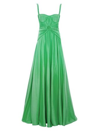 Shop OZGUR MASUR Gathered Sleeveless Gown | Saks Fifth Avenue