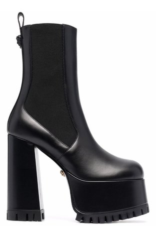 Versace leather platform ankle boots