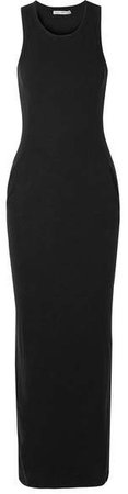 Stretch Cotton-blend Jersey Maxi Dress - Black