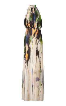 Mabel Satin Abstract Print Maxi Dress By Silvia Tcherassi | Moda Operandi