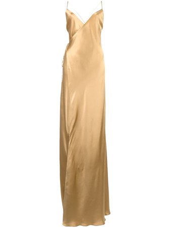 Gold Michelle Mason Strappy Wrap Gown | Farfetch.com
