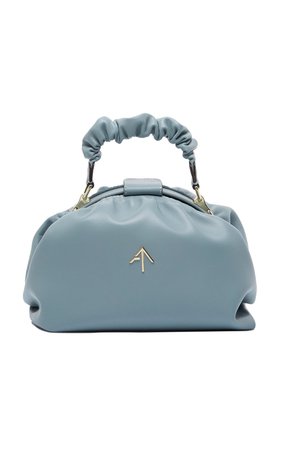 Demi Ruched Leather Top Handle Bag by Manu Atelier | Moda Operandi