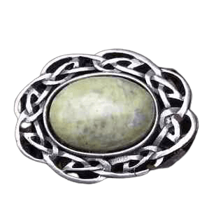 Connemara marble Celtic brooch pin.gemstone jewellery.Ireland Silver pewter