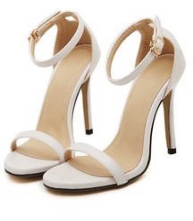 white strappy heels