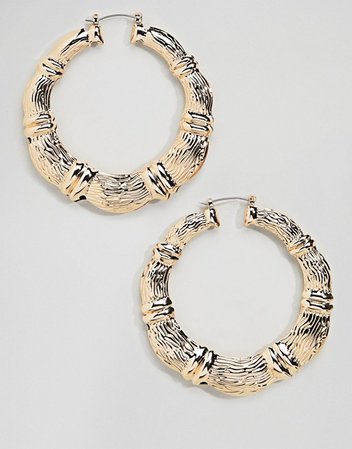ASOS | ASOS DESIGN Vintage Style Chunky Bamboo Hoop Earrings