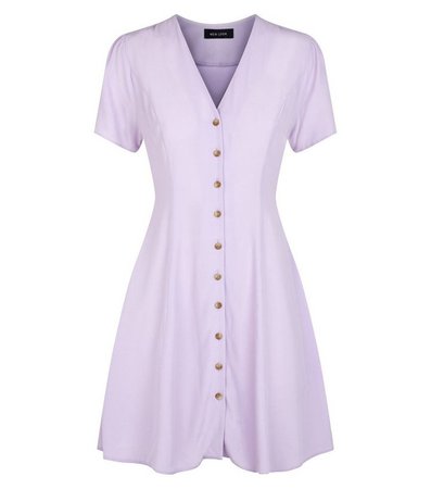 Lilac Button Up Tea Dress | New Look