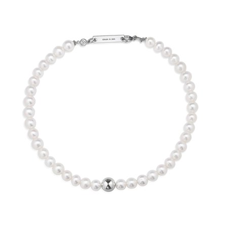 pearl silver-plated necklace