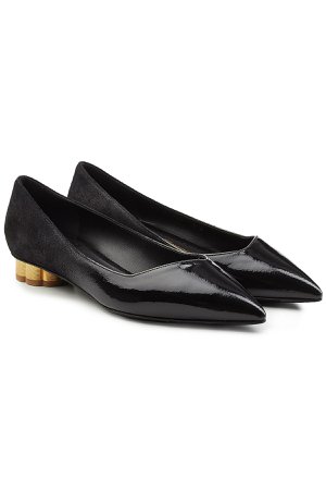 Patent Leather Pumps with Suede Gr. US 9