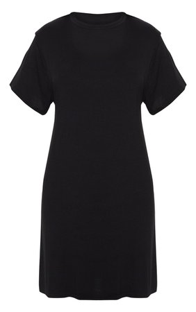 Basic Black Short Sleeve T Shirt Dress | PrettyLittleThing USA