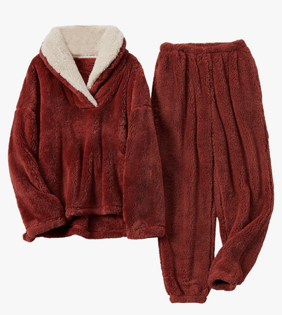 red fleece pajamas