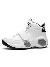 Men's White Sneakers Round Toe Lace Up High Top Athletic Shoes - Milanoo.com