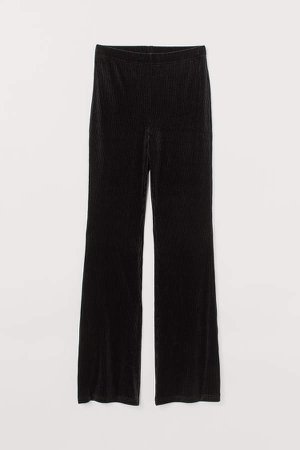Flared Jersey Pants - Black