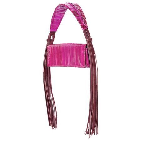 Givenchy Magenta Eel Skin Leather Fringe Shoulder bag, 2009 For Sale at 1stdibs