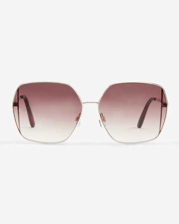 Round Gold Metal Frame Sunglasses | Express