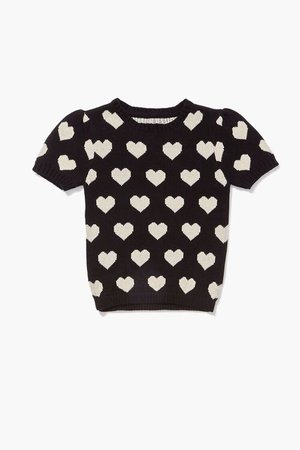 Girls Heart Print Sweater (Kids)