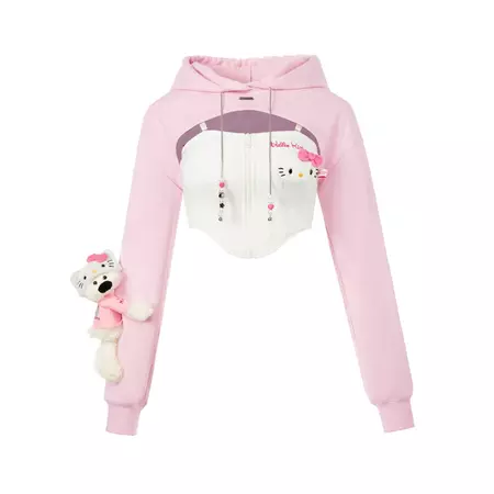 Pink Hello Kitty Bear Sports Hoodie | MADA IN CHINA