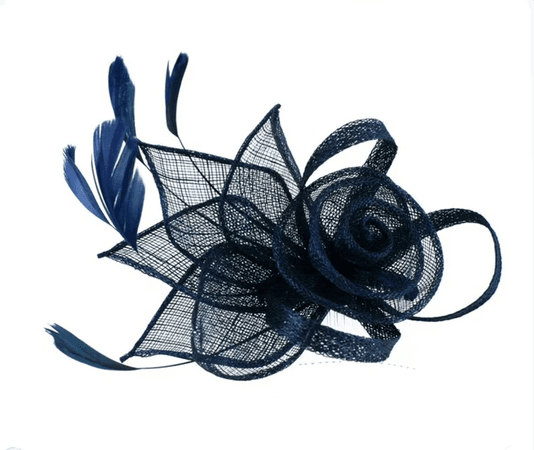 Navy, navy blue, blue, dark blue, Fascinator, Fascinators, Fascinator hat, hat, hatinator, wedding, ascot, derby, races, hair accessory, bow