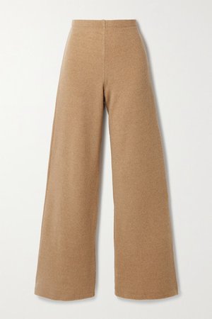 Sierra Wool-blend Wide-leg Pants - Beige