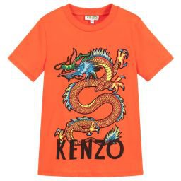 Kenzo Kids - Boys Orange Cotton T-Shirt | Childrensalon