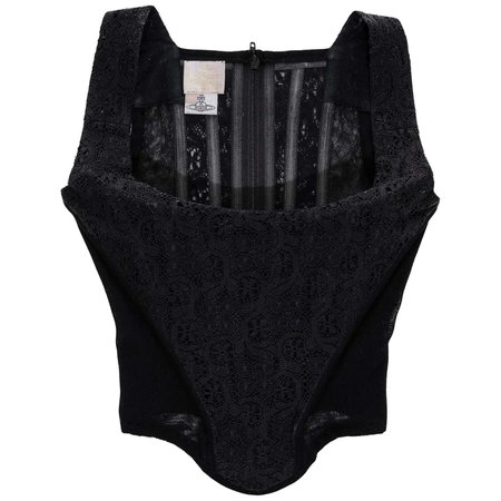 Vivienne Westwood black cotton lace and mesh corset, fw 1994 For Sale at 1stDibs