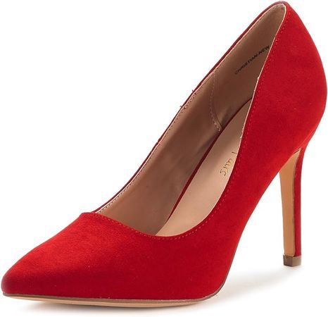 Amazon.com | DREAM PAIRS Womens High Heel Pump Shoes, Red Suede - 9 (Heel Pump) | Pumps