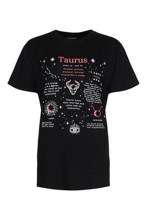 Taurus Horoscope Graphic T-Shirt | boohoo