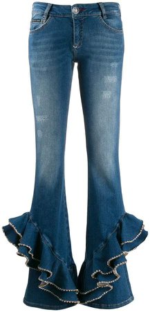 ruffle detail jeans
