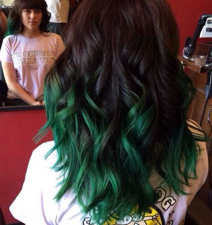 black and green hair