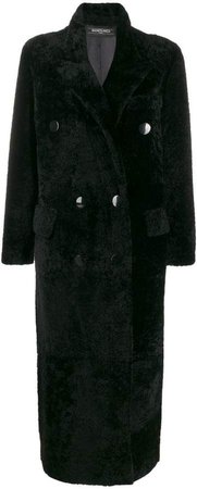 shearling double breasted coat