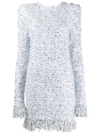Balmain Tweed Mini Dress - Farfetch